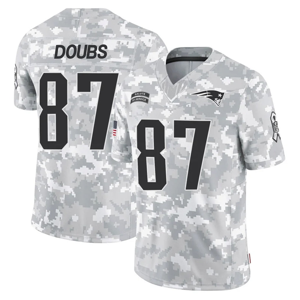 Jdoa NE.Patriots #87 Romeo Doubs Player Arctic Camo Salute To Service Limited Game Stitched Jerseys
