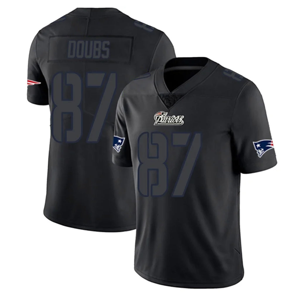 Jdoa NE.Patriots #87 Romeo Doubs Player Black Impact LImited Home Game Stitched Jerseys