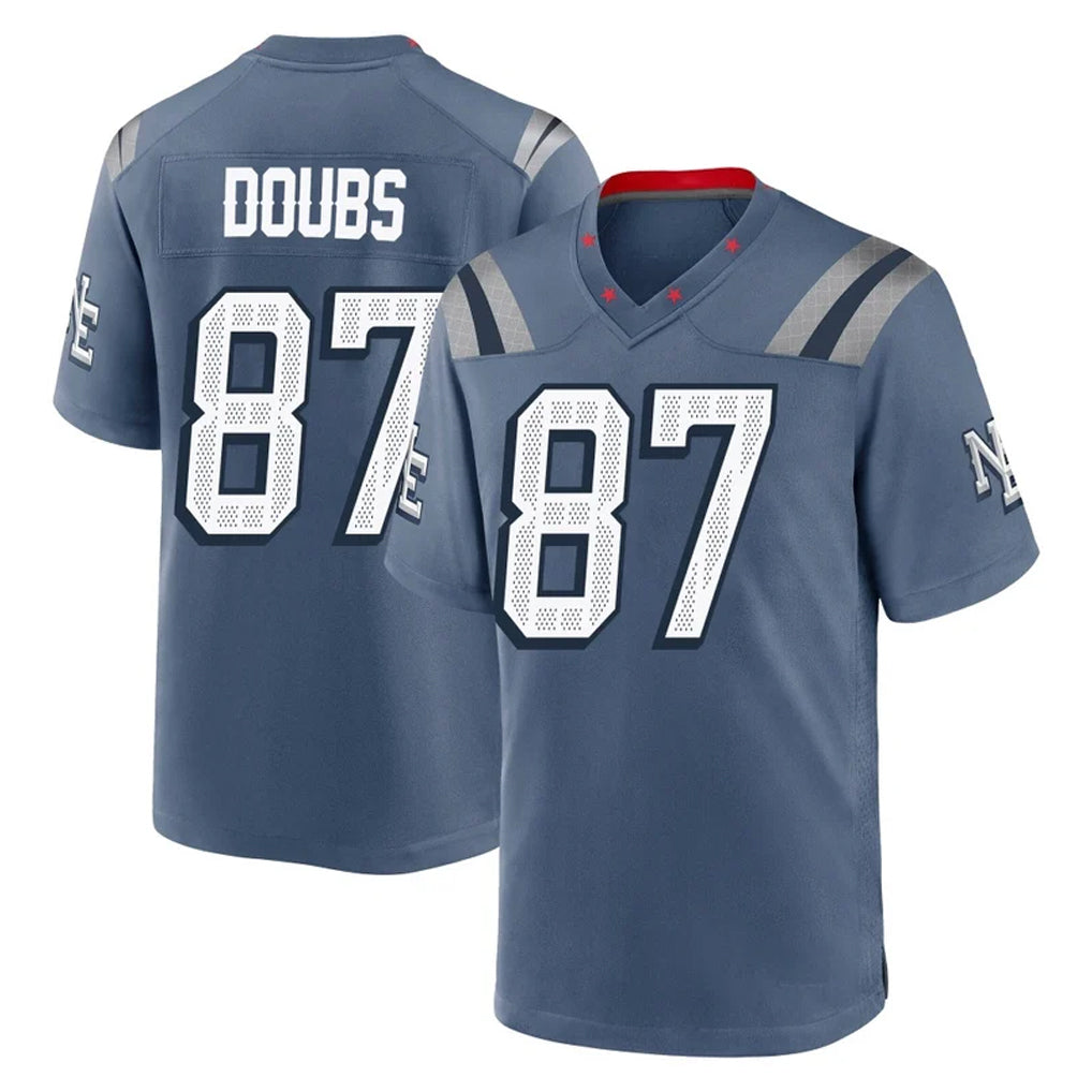 Jdoa NE.Patriots #87 Romeo Doubs Player Blue Rivalries Collection Home Game Stitched Jerseys
