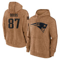 Jdoa NE.Patriots #87 Romeo Doubs Player Brown Salute to Service Pullover Hoodies Limited Game Stitched Jerseys