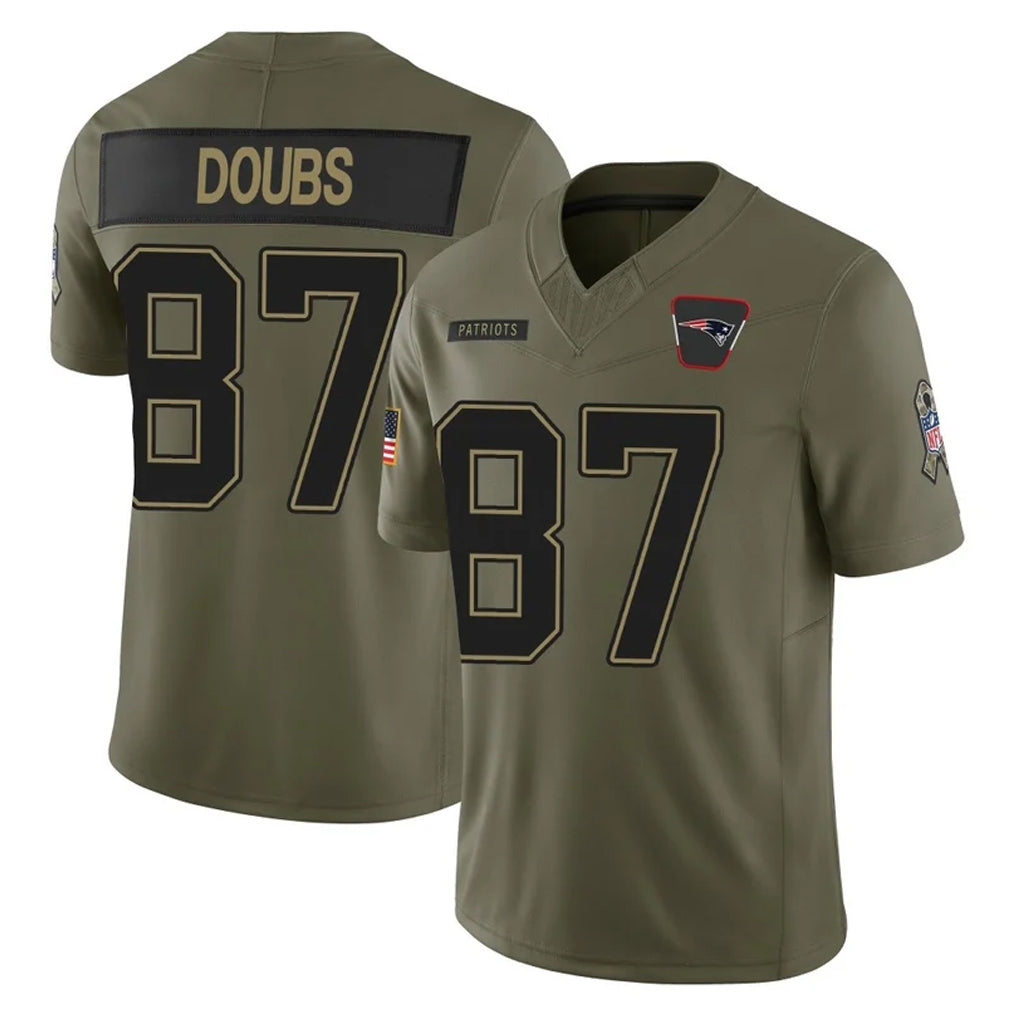 Jdoa NE.Patriots #87 Romeo Doubs Player Olive 2025 Salute To Service Limited Stitched Jerseys