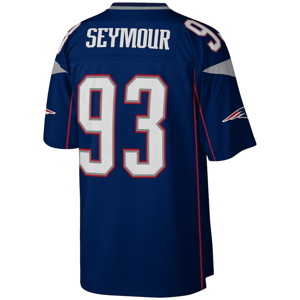 Jdoa NE.Patriots #93 Richard Seymour Mitchell & Ness Navy Legacy Replica Stitched Puhic Jersey