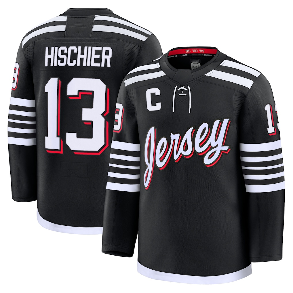 Jdoa N.Jersey Devils #13 Nico Hischier Black Alternate Premium Jerseys