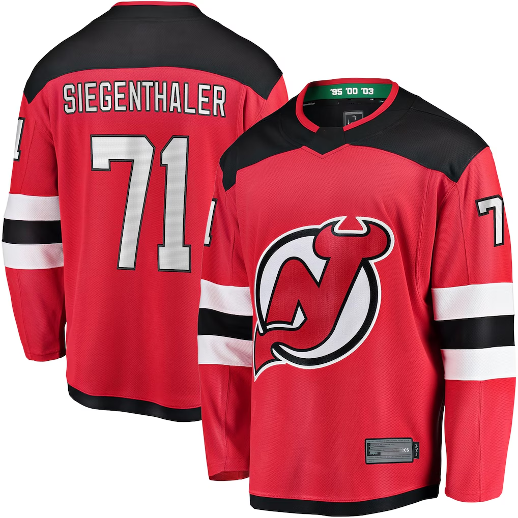 Jdoa N.Jersey Devils #71 Jonas Siegenthaler Red Home Breakaway Player Jerseys