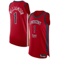 Jdoa NO.Pelicans #1 Zion Williamson Red Authentic Stitched Jerseys- Statement Edition