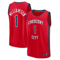 Jdoa NO.Pelicans #1 Zion Williamson Red Fast Break Replica Player Stitched Jerseys- Statement Edition