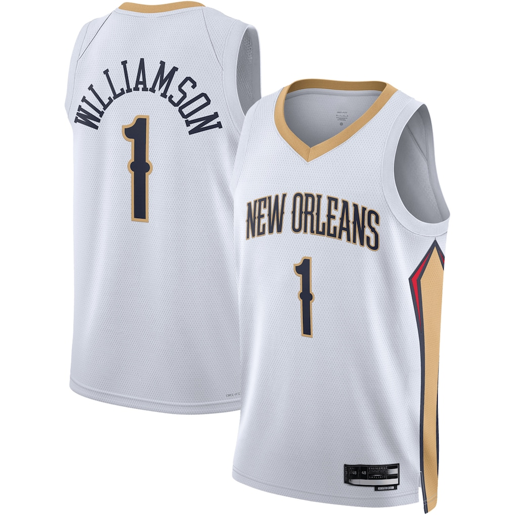 Jdoa NO.Pelicans #1 Zion Williamson White Swingman Stitched Jerseys- Association Edition