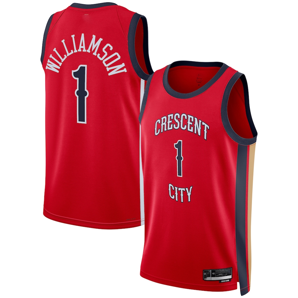 Jdoa NO.Pelicans #1 Zion Williamson Red Swingman Stitched Jerseys- Statement Edition