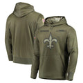 Jdoa NO.Saints Olive Salute to Service Pullover Hoodies Home Game Blank Player Stitched Jerseys