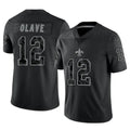 Jdoa NO.Saints #12 Chris Olave Player Black Limited Reflective Home Game Stitched Jerseys