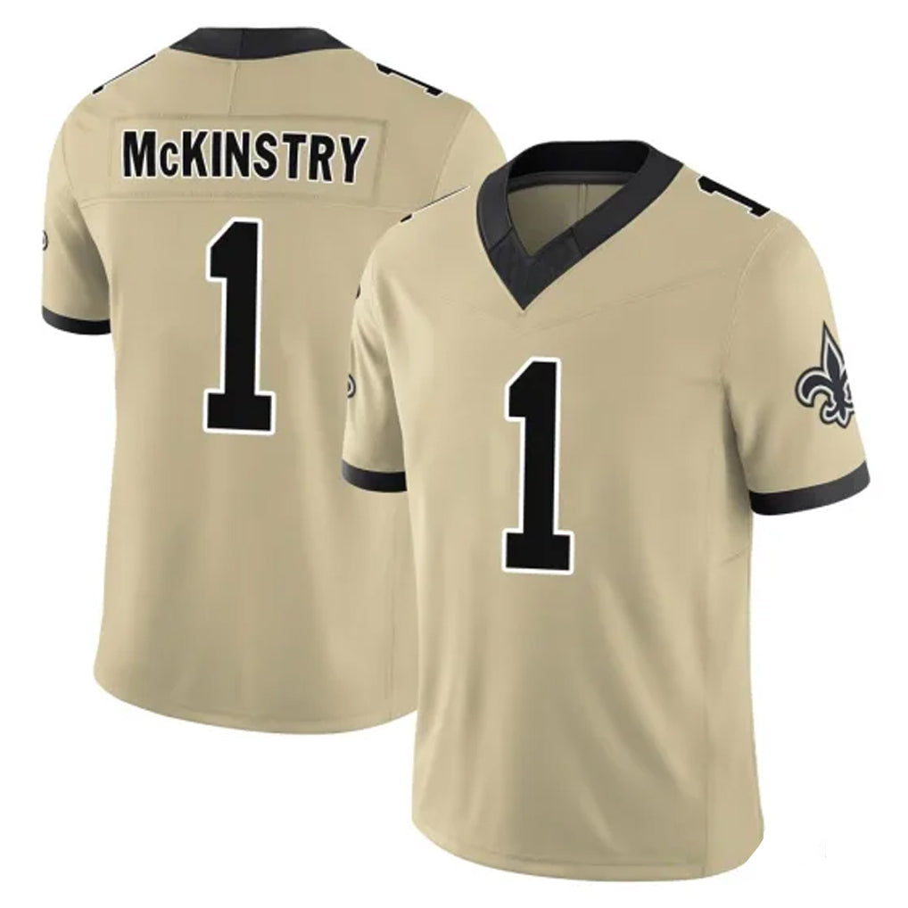 Jdoa NO.Saints #1 Kool-Aid McKinstry Player Gold Limited Vapor F.U.S.E. Home Game Stitched Jerseys