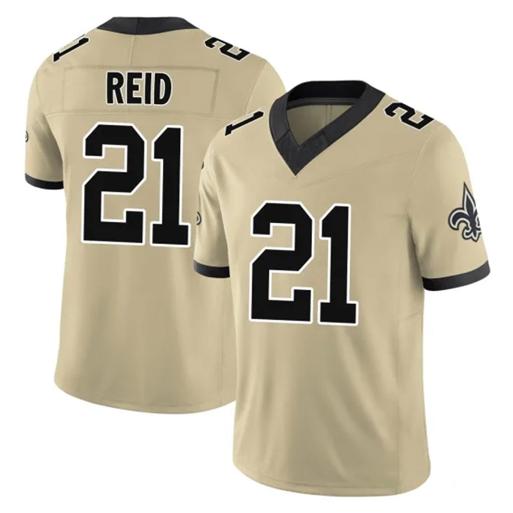 Jdoa NO.Saints #21 Justin Reid Player Gold Limited Vapor F.U.S.E. Home Game Stitched Jerseys