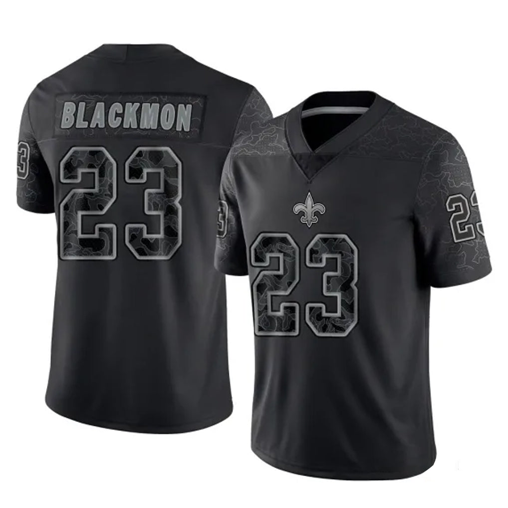 Jdoa NO.Saints #23 Julian Blackmon Player Black Limited Reflective Home Game Stitched Jerseys