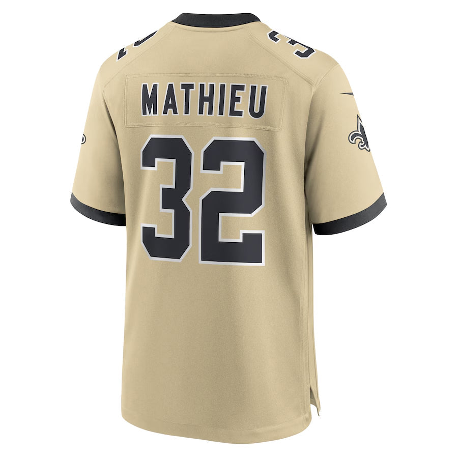 Jdoa NO.Saints #32 Tyrann Mathieu Player Gold Alternate Game Stitched Jerseys