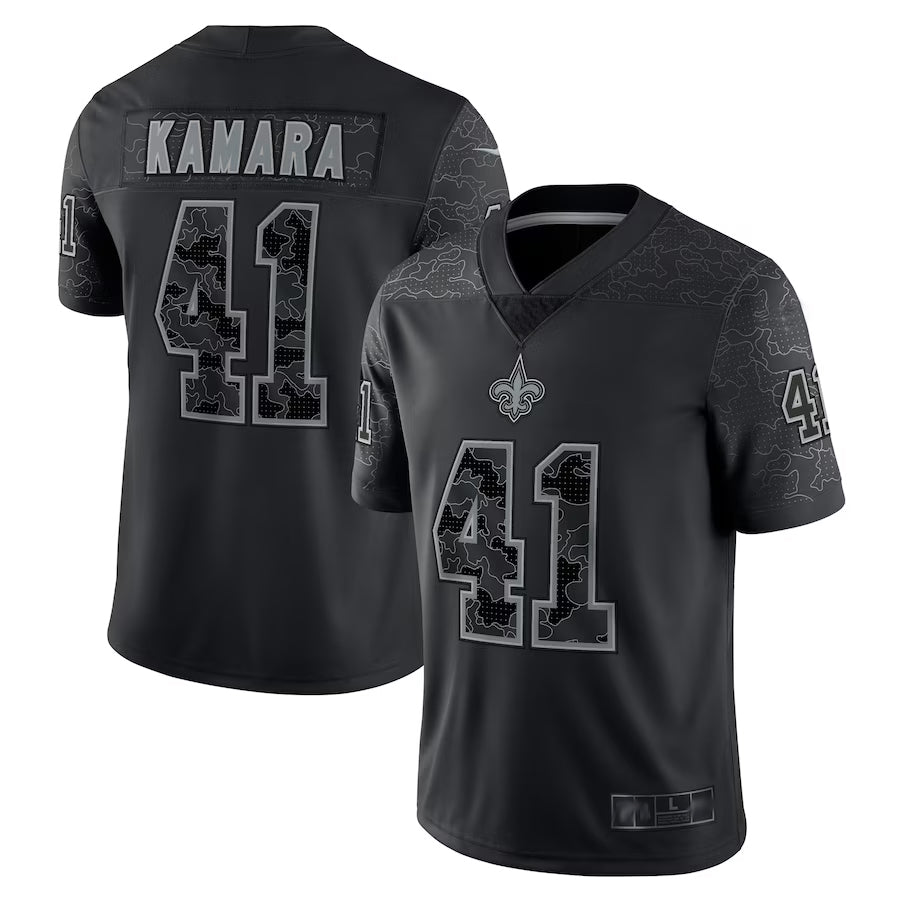 Jdoa NO.Saints #41 Alvin Kamara Player Black RFLCTV Limited Stitched Jerseys
