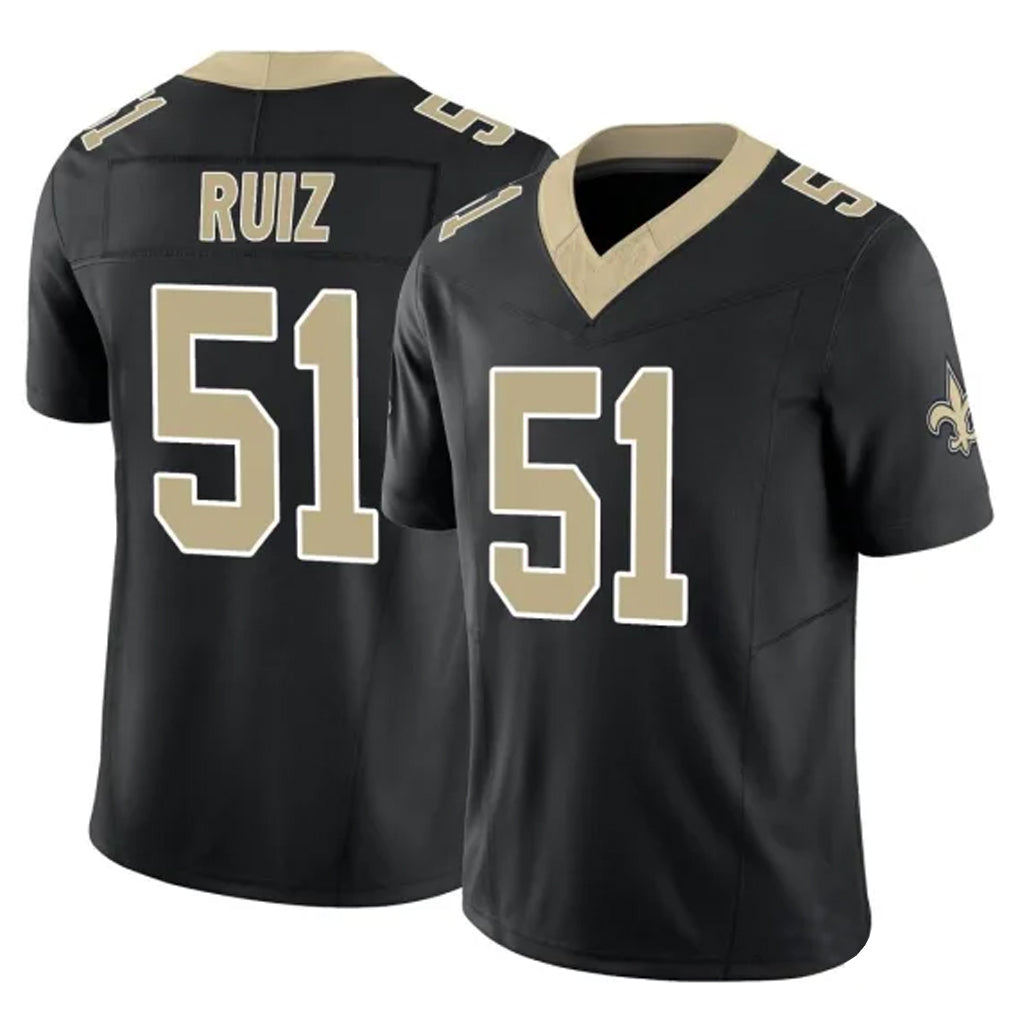 Jdoa NO.Saints #51 Cesar Ruiz Player Black Limited Vapor F.U.S.E. Home Game Stitched Jerseys