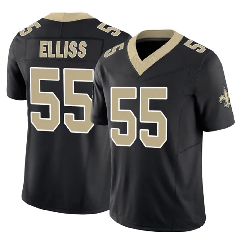 Jdoa NO.Saints #55 Kaden Elliss Player Black Limited Vapor F.U.S.E. Home Game Stitched Jerseys