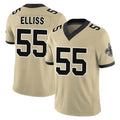 Jdoa NO.Saints #55 Kaden Elliss Player Gold Limited Vapor F.U.S.E. Home Game Stitched Jerseys