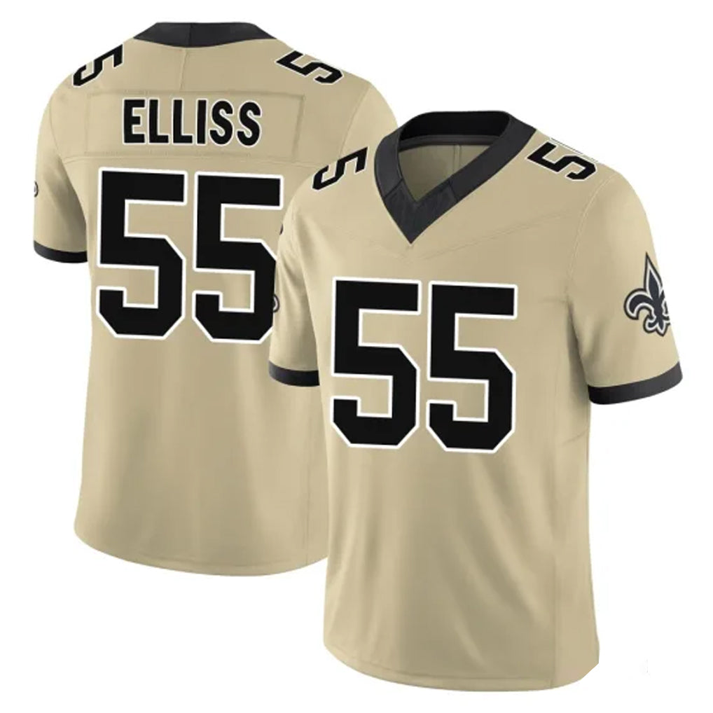 Jdoa NO.Saints #55 Kaden Elliss Player Gold Limited Vapor F.U.S.E. Home Game Stitched Jerseys