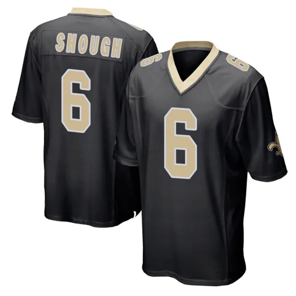 Jdoa NO.Saints #6 Tyler Shough Player Black Home Game Stitched Jerseys
