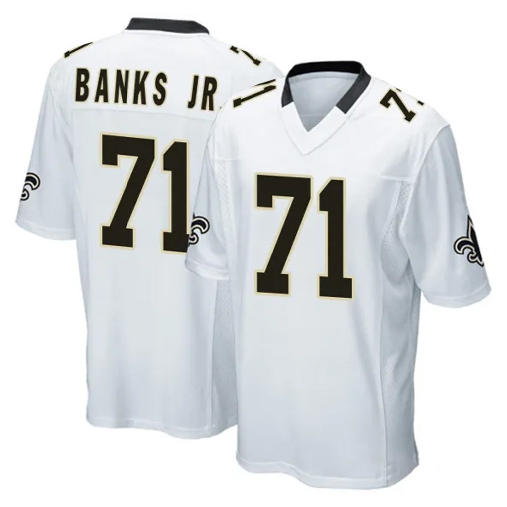 Jdoa NO.Saints #71 Kelvin Banks Jr. Player White Home Game Stitched Jerseys