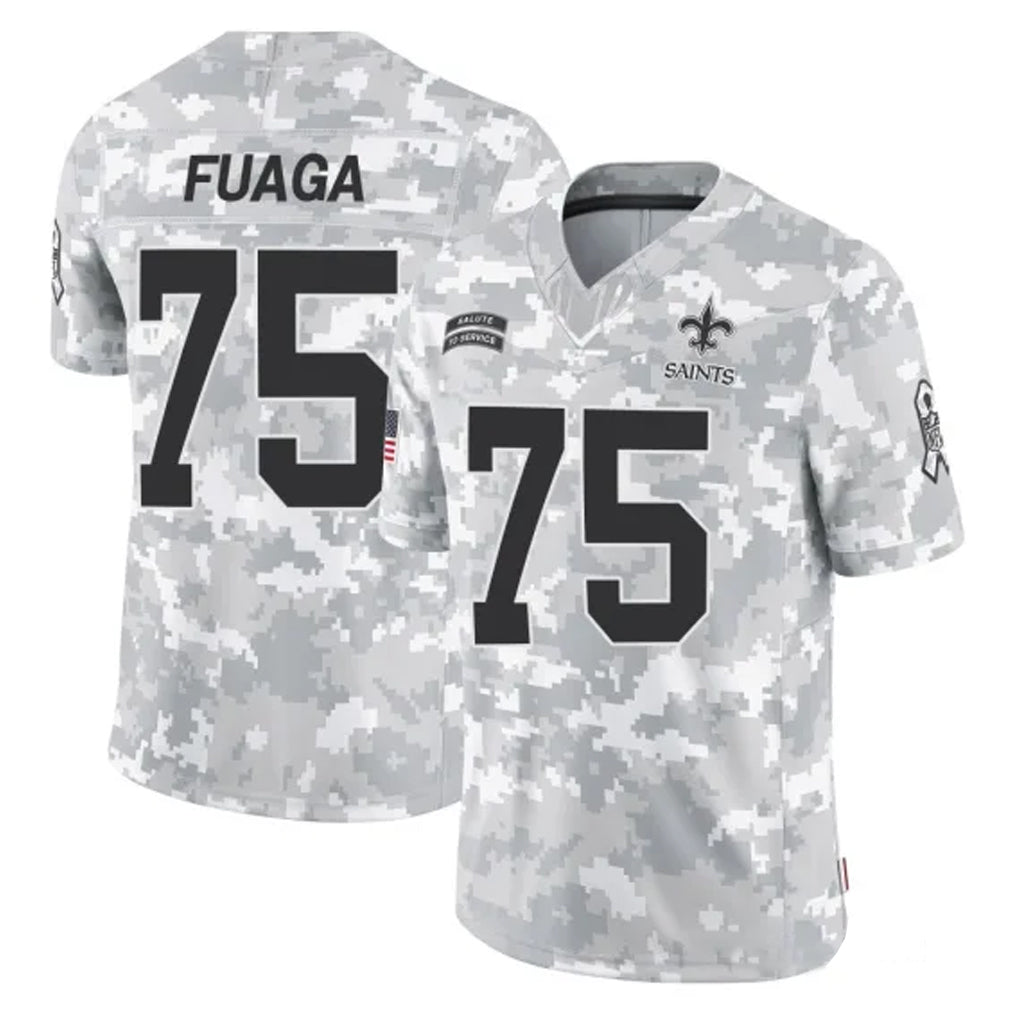 Jdoa NO.Saints #75 Taliese Fuaga Player Arctic Camo Salute To Service Limited Game Stitched Jerseys