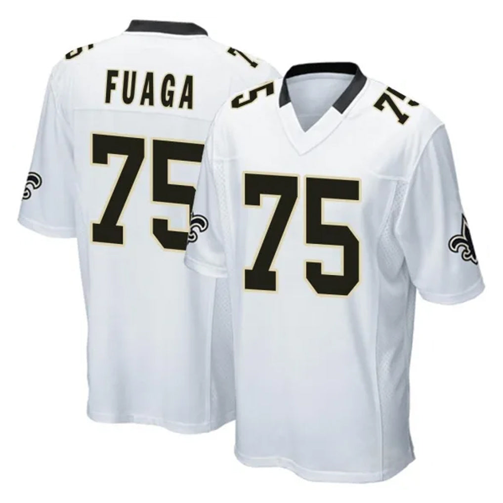 Jdoa NO.Saints #75 Taliese Fuaga Player White Home Game Stitched Jerseys