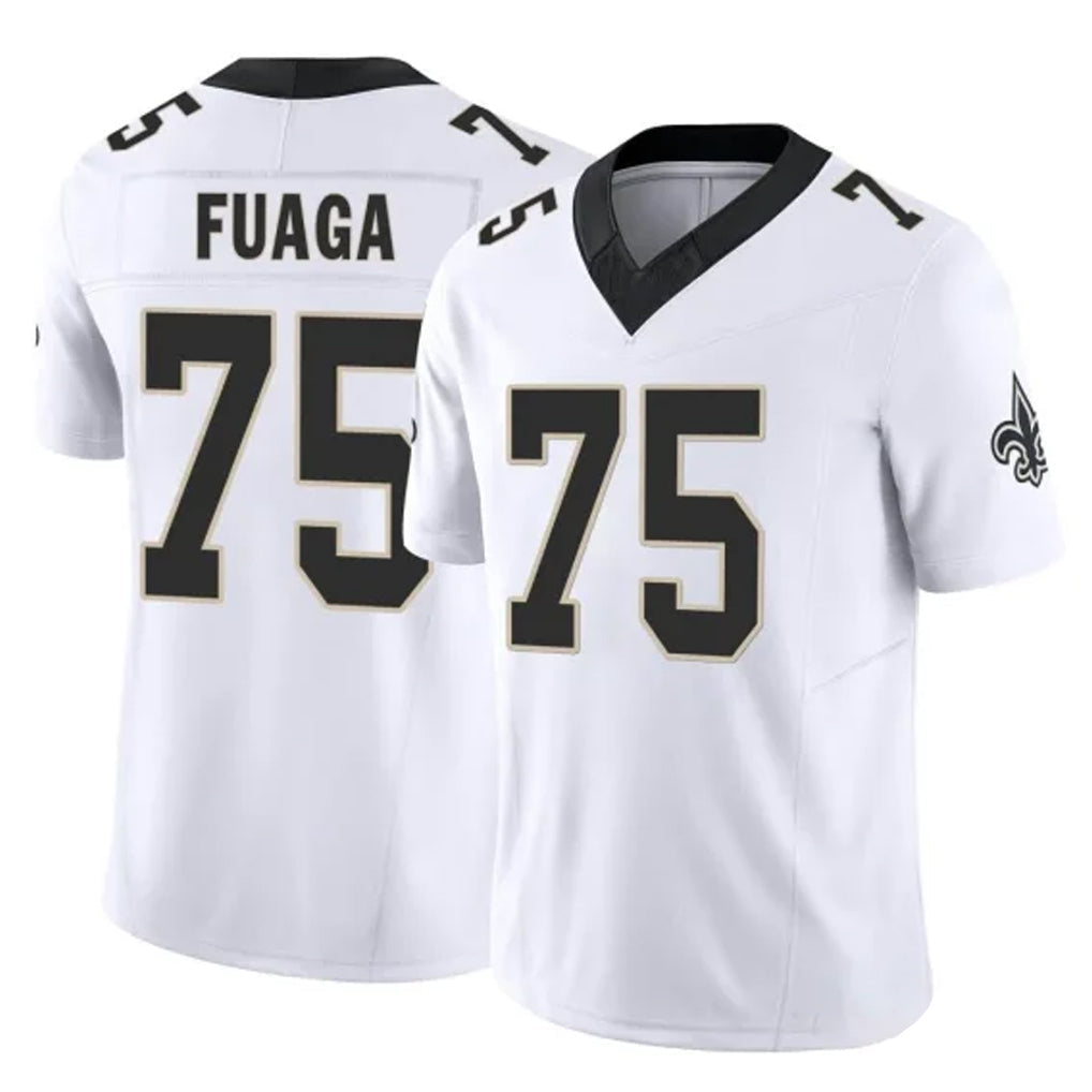 Jdoa NO.Saints #75 Taliese Fuaga Player White Limited Vapor F.U.S.E. Home Game Stitched Jerseys