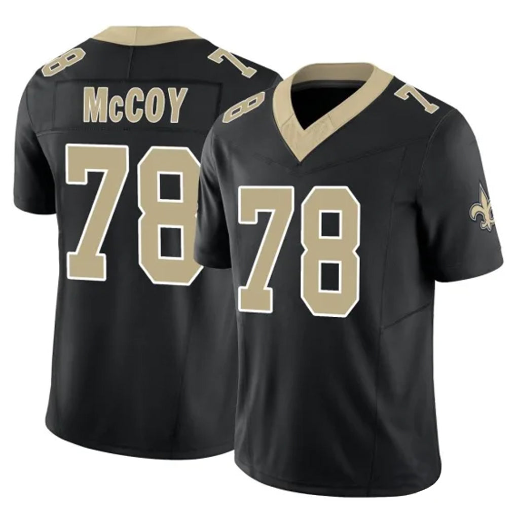 Jdoa NO.Saints #78 Erik McCoy Player Black Limited Vapor F.U.S.E. Home Game Stitched Jerseys
