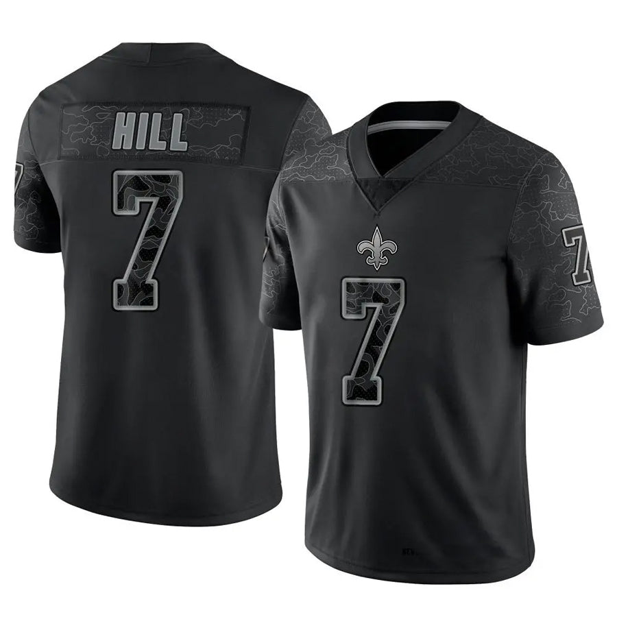 Jdoa NO.Saints #7 Taysom Hill Player Black RFLCTV Limited Stitched Jerseys