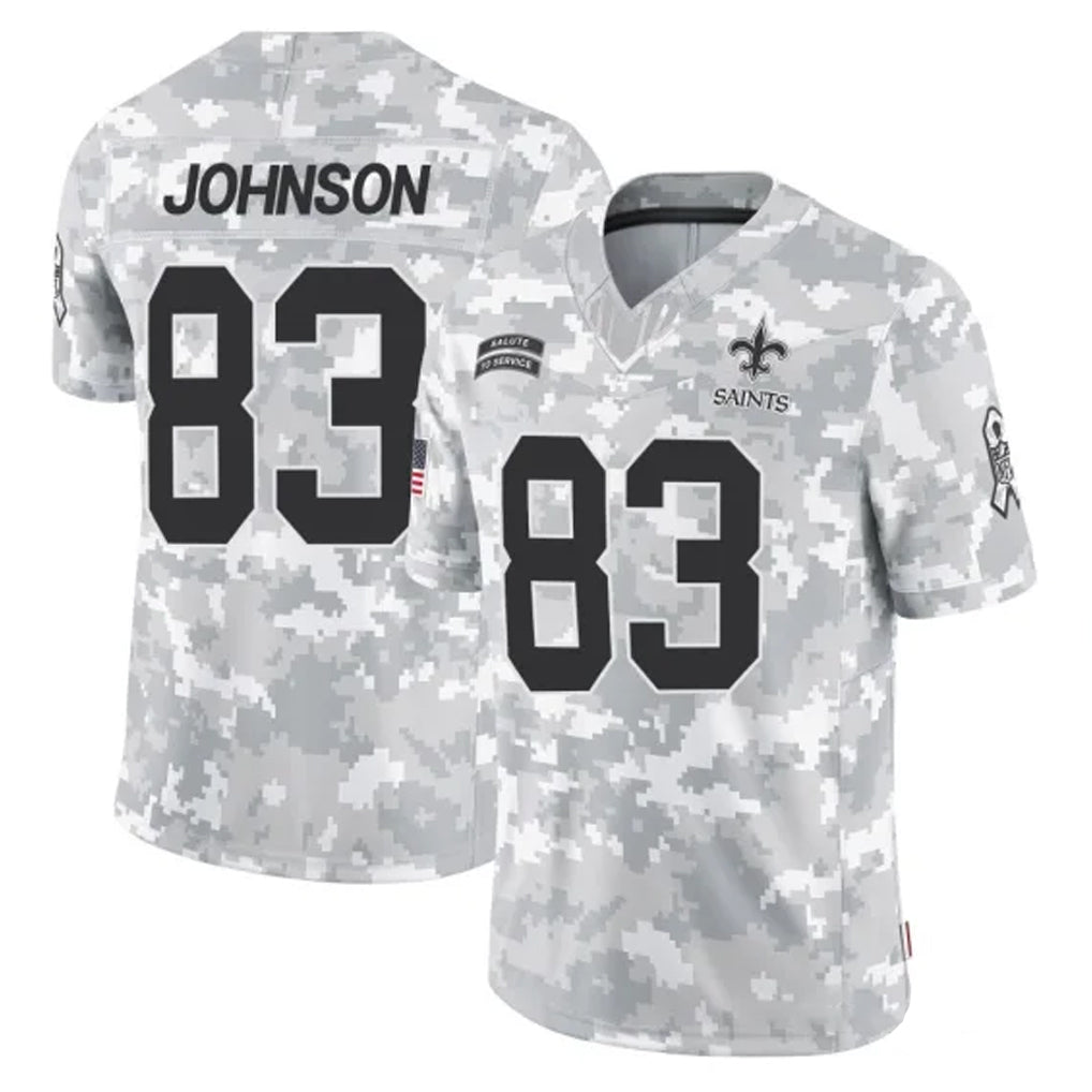 Jdoa NO.Saints #83 Juwan Johnson Player Arctic Camo Salute To Service Limited Game Stitched Jerseys