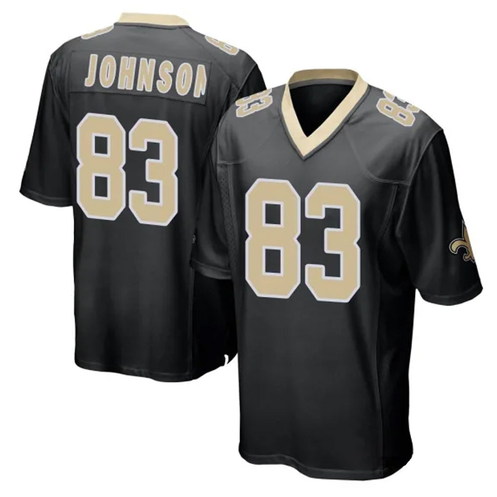 Jdoa NO.Saints #83 Juwan Johnson Player Black Home Game Stitched Jerseys