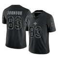 Jdoa NO.Saints #83 Juwan Johnson Player Black Limited Reflective Home Game Stitched Jerseys