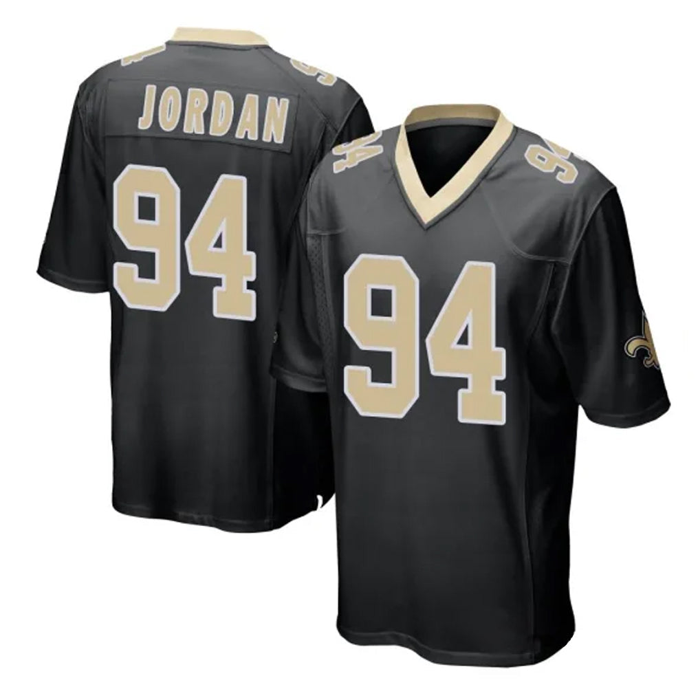 Jdoa NO.Saints #94 Cameron Jordan Player Black Home Game Stitched Jerseys