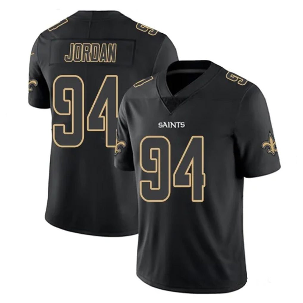 Jdoa NO.Saints #94 Cameron Jordan Player Black Impact Limited Home Game Stitched Jerseys