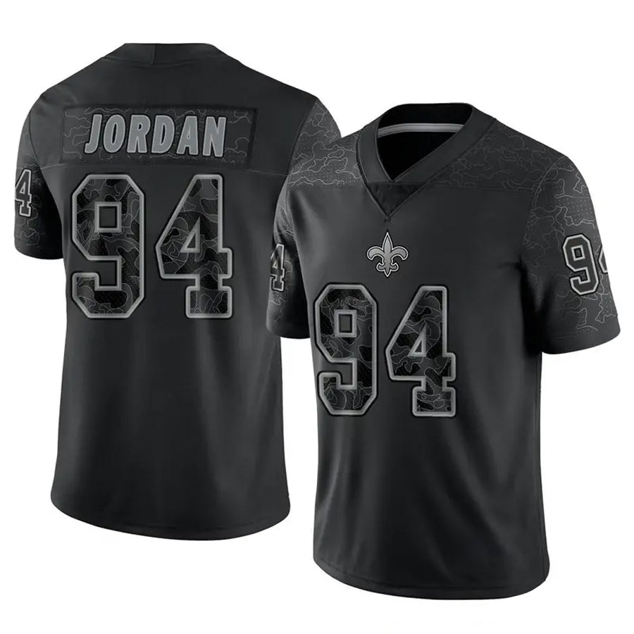 Jdoa NO.Saints #94 Cameron Jordan Player Black RFLCTV Limited Stitched Jerseys