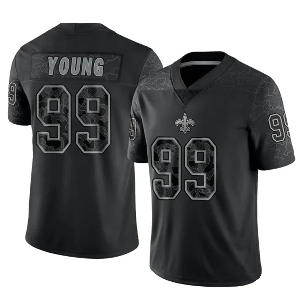Jdoa NO.Saints #99 Chase Young Player Black Limited Reflective Home Game Stitched Jerseys