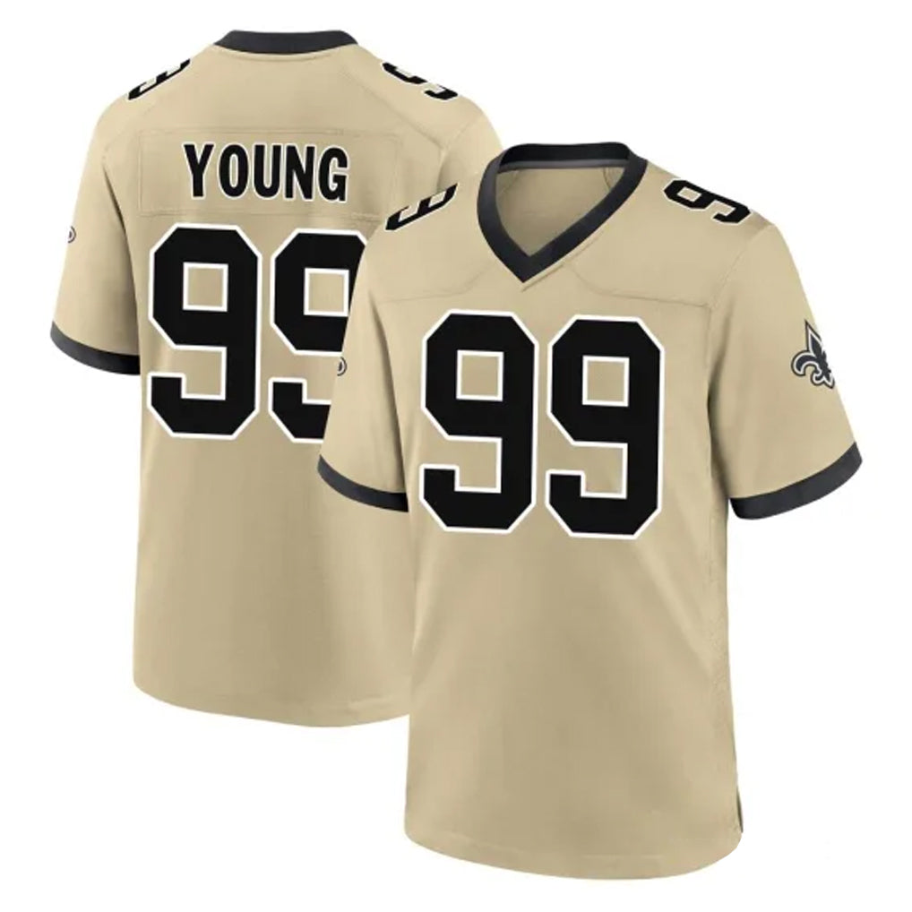 Jdoa NO.Saints #99 Chase Young Player Gold Home Game Stitched Jerseys
