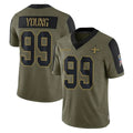Jdoa NO.Saints #99 Chase Young Player Olive Salute To Service Limited Game Stitched Jerseys
