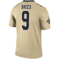 Jdoa NO.Saints #9 Drew Brees Gold Inverted Legend Stitched Jerseys