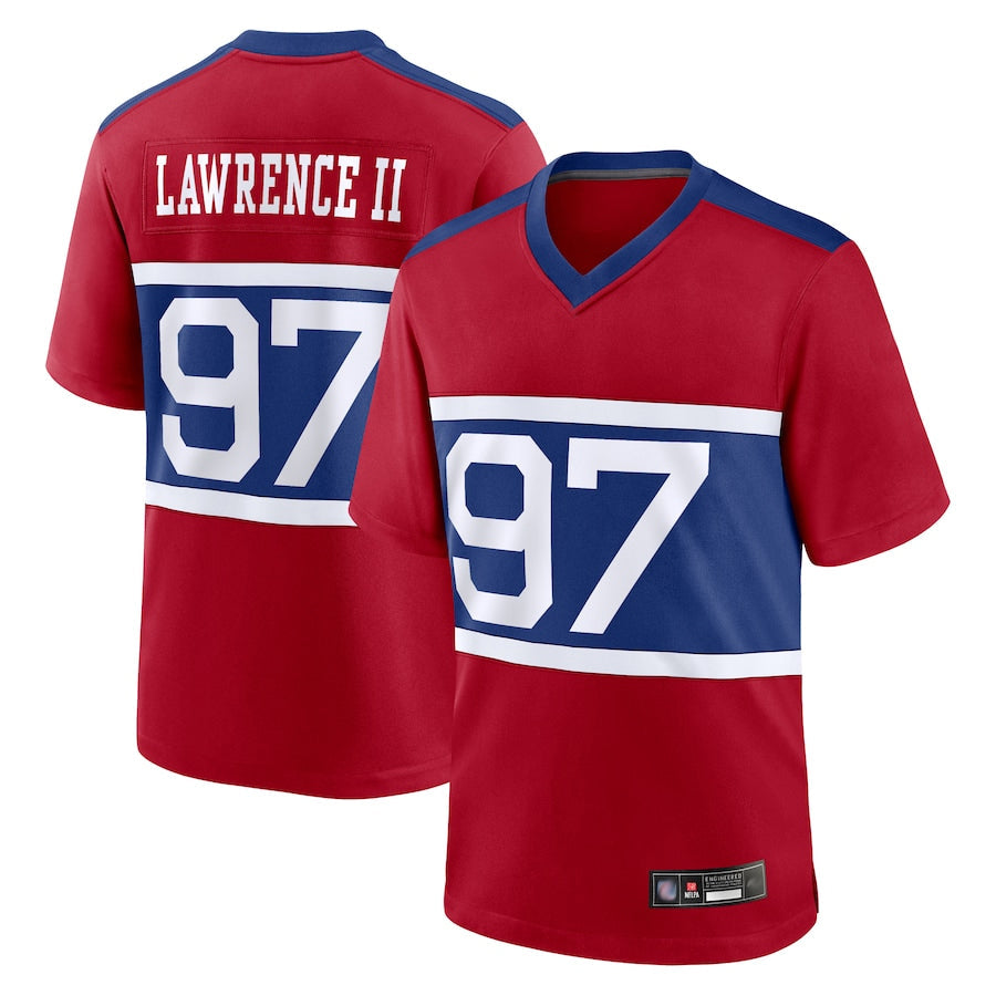 Jdoa NY.Giants Secondary Throwback Alternate Jerseys - Red - #97 Dexter Lawrence II Player
