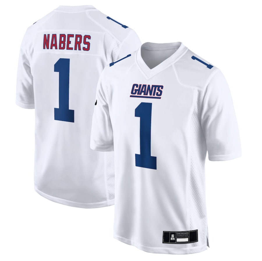 Jdoa NY. Giants Tundra #1 Malik Nabers Player White Fashion Stitched Jerseys