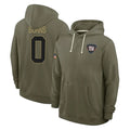 Jdoa NY.Giants #0 Brian Burns Player Olive Salute to Service Pullover Hoodies Limited Stitched Jerseys