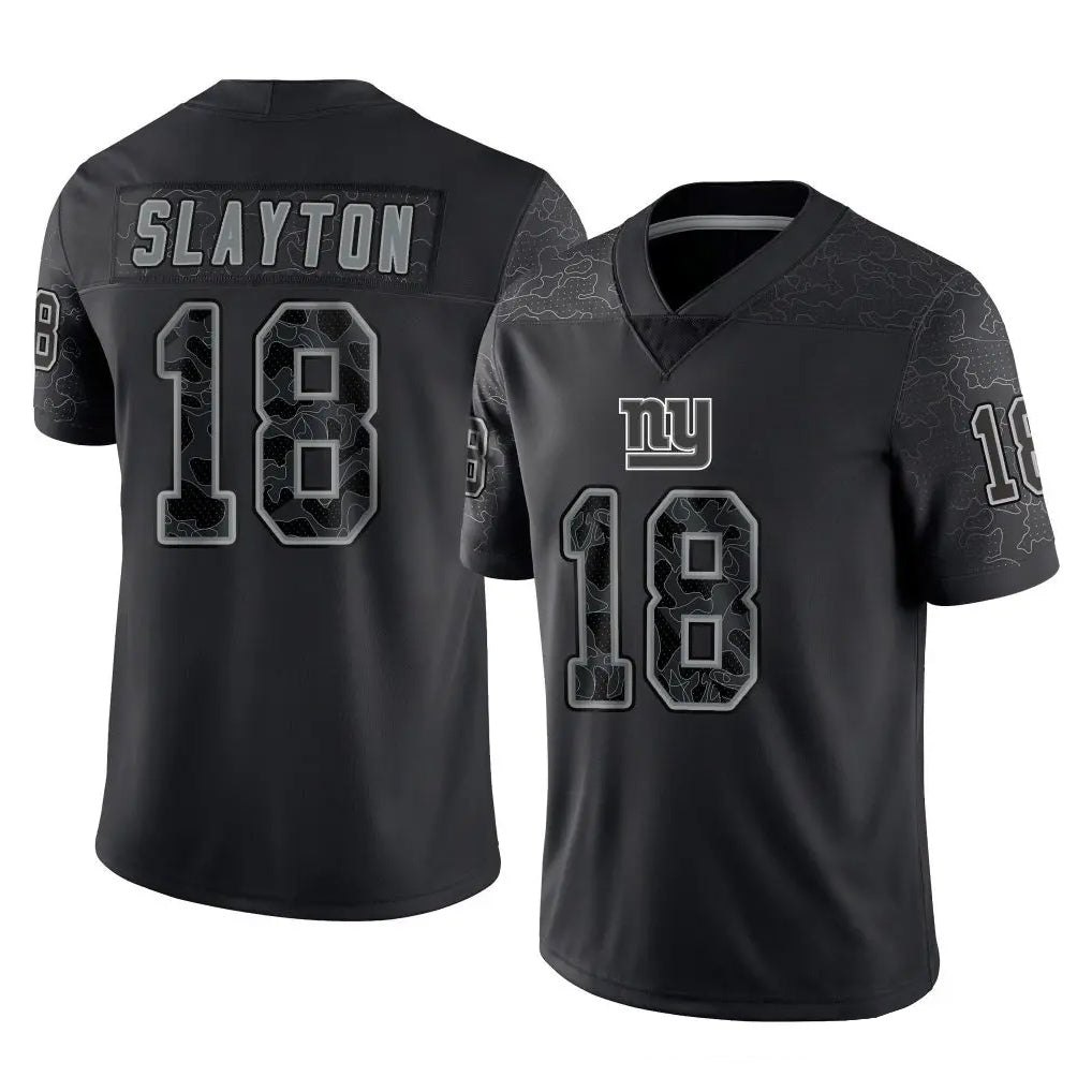 Jdoa NY.Giants #18 Darius Slayton Player Black Limited Reflective Home Game Stitched Jerseys