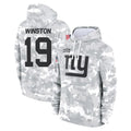 Jdoa NY.Giants #19 Jameis Winston Player Arctic Camo Salute to Service Pullover Hoodies Limited Game Stitched Jerseys