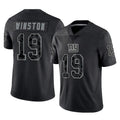 Jdoa NY.Giants #19 Jameis Winston Player Black Limited Reflective Home Game Stitched Jerseys