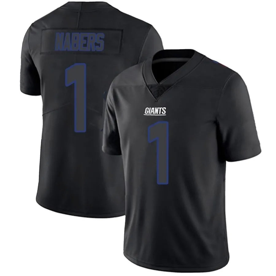 Jdoa NY.Giants #1 Malik Nabers Player Limited Black Impact Stitched Jerseys
