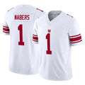 Jdoa NY.Giants #1 Malik Nabers Player White Limited Vapor F.U.S.E. Home Game Stitched Jerseys