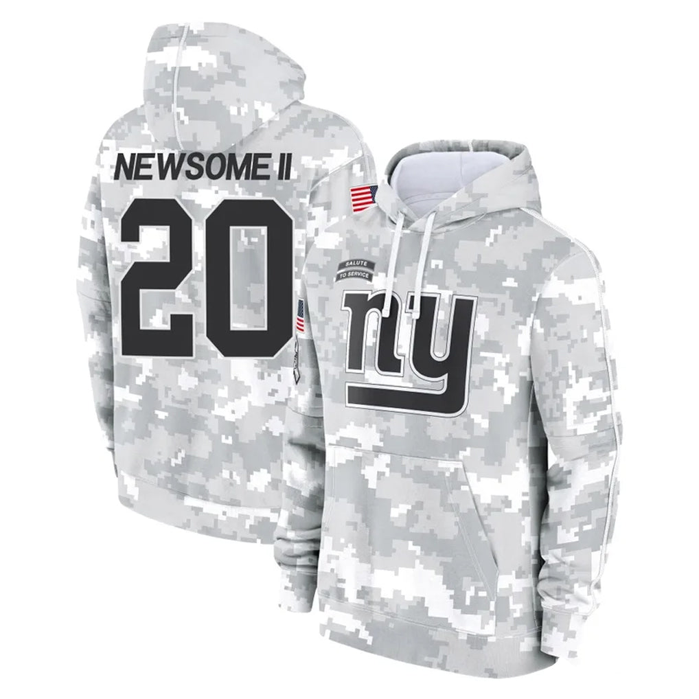 Jdoa NY.Giants #20 Greg Newsome II Player Arctic Camo Salute to Service Pullover Hoodies Limited Game Stitched Jerseys