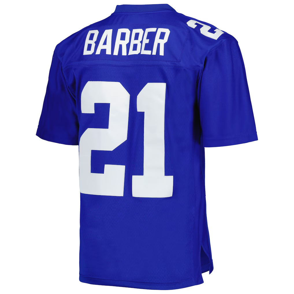 Jdoa NY.Giants #21 Tiki Barber Mitchell & Ness Royal Legacy Replica Stitched Puhic Jersey